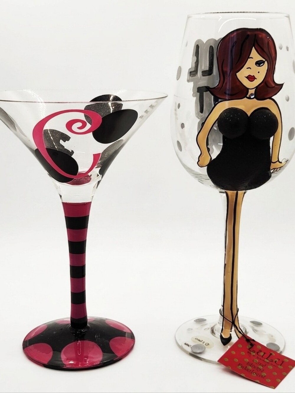Lulu's Gift Essentials Wine Divas Collectible Wine & Martini Glass Set